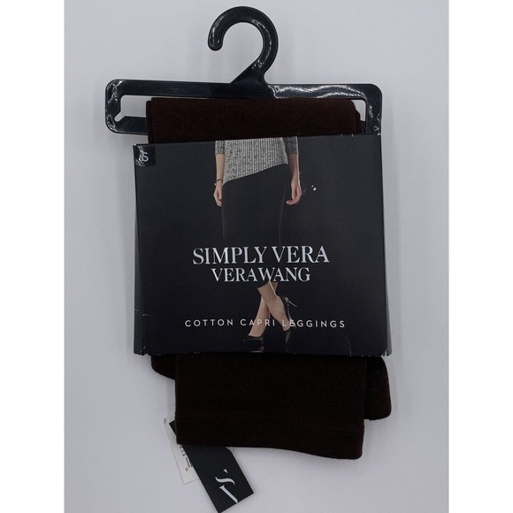 Simply Vera Vera Wang Cotton Capri Leggings‎ Brown Size Small NTW - Picture 1 of 2